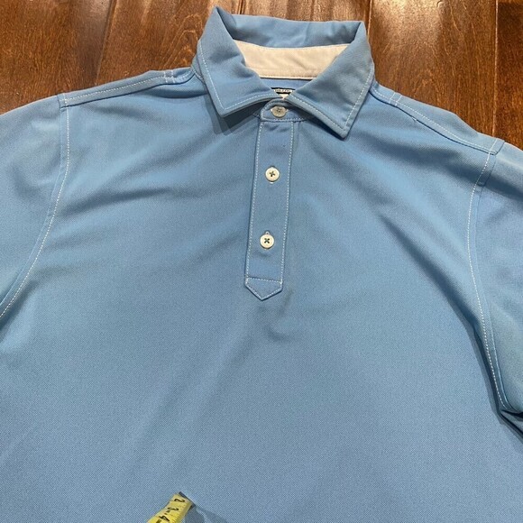 FootJoy Athletic Fit Baby Sky Blue Polo Polyester Blend Shirt Men's Size Small - Picture 2 of 8